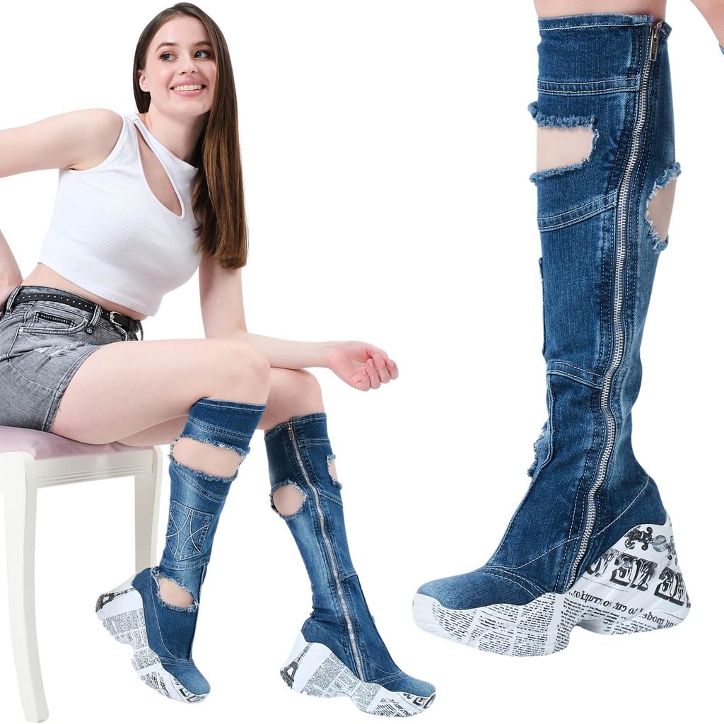 Джинсовые ботинки, женские спортивные ботинки, джинсовая обувь, джинсовые кроссовки, подарок на день рождения