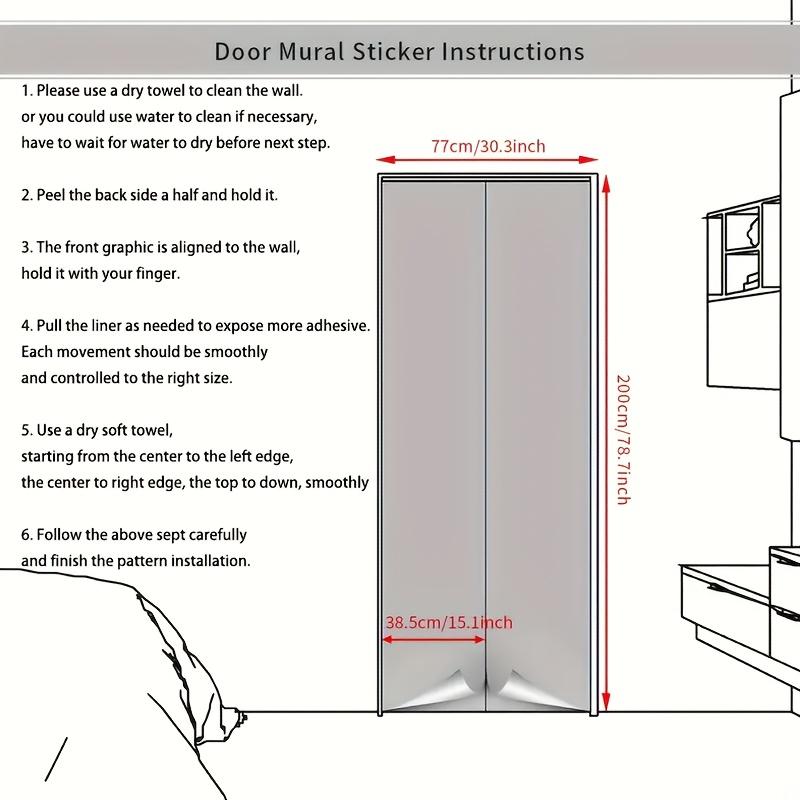 Bright Blue Door Sticker Wallpaper PVC Landscape Home Decor Furniture Vinyl Wrap Waterproof Wall Sticker Bedroom Door Decorative Film