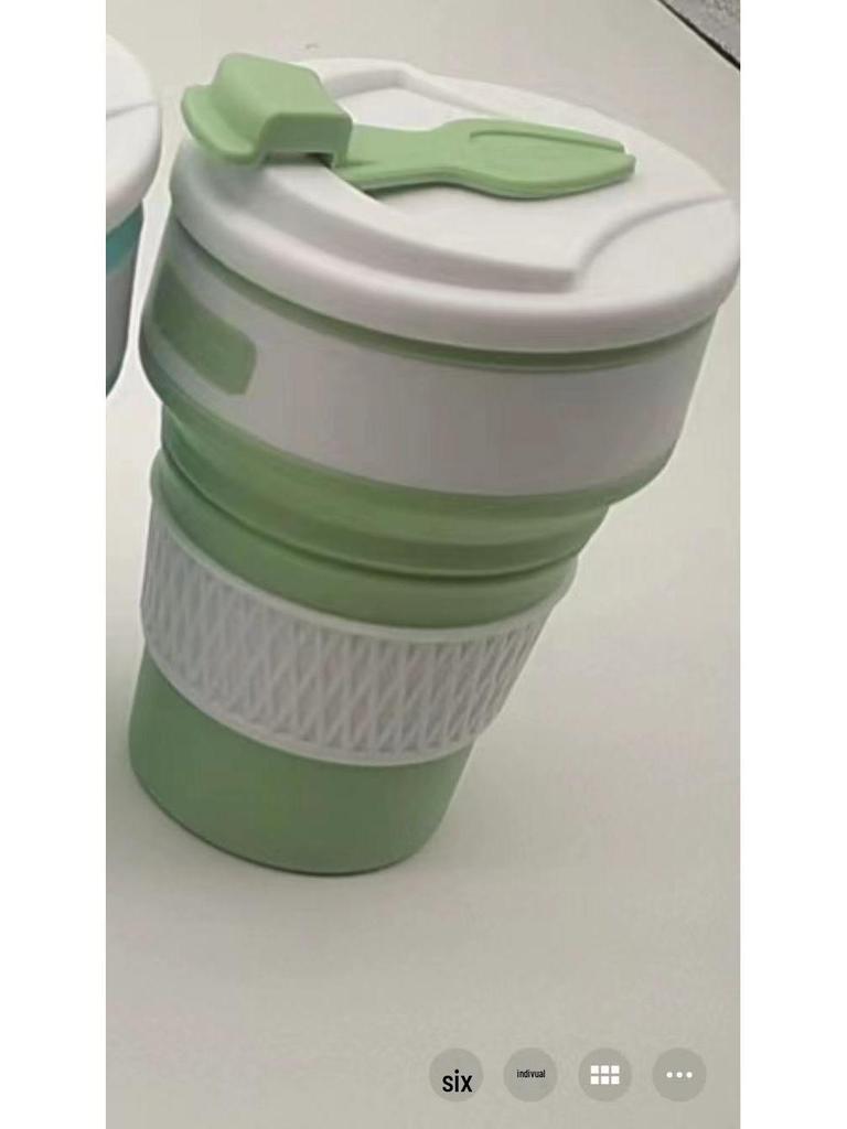 Creative Portable Folding Silicone Coffee Cup with Lid and Custom Logo