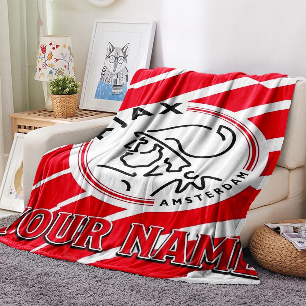 1PC Custom Name AJAX Patterned Flannel Blanket Suitable For All Seasons for Home Decor Warmth and Comfort Gifts Holiday Present