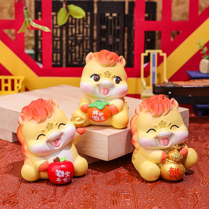 2026 Милая фигурка года Лошади Маскот года Лошади Кукла Зодиакальная Лошадь Сделай сам Настольное украшение Автомобильный орнамент Подарок на год