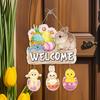 Easter Hanging Door Sign Decoration Decorative Wall Decor Welcome for Holiday Window
