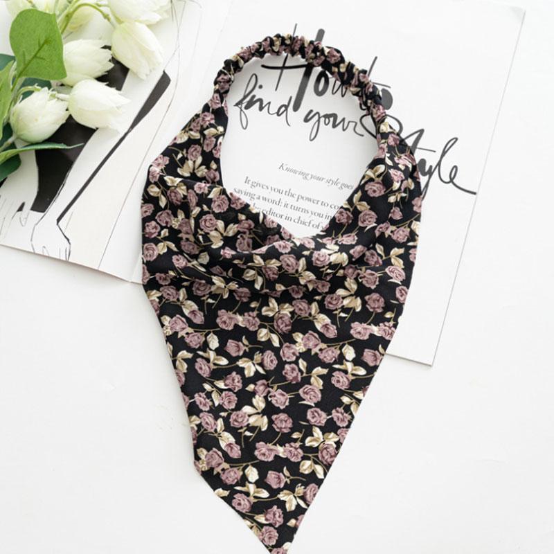 Summer Printting Hair Scarf Scrunchies Vintage Triangle Bandanas Hairband Headband Elastic Hair Bands Headwrap Hair Accessories