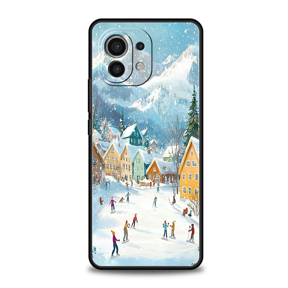 Мультяшный рождественский чехол для телефона Xiaomi 17 14 15 13 14T 13T 12T 11T Pro 12 11 Lite Poco X7 X5 X3 NFC F7 F6 Мягкая крышка