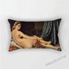 Neoclassical World Famous Oil Painting Jean Ingres Nepoleon The Source La Grande Odalisque Sofa Pillow Case Linen Cushion Cover