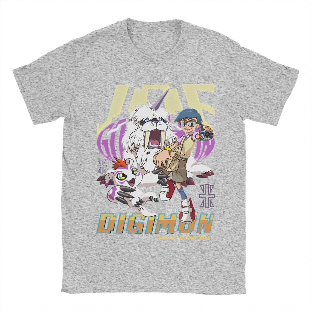 Потрясающие футболки Digimon Kido Jo Gomamon для мужчин и женщин, с круглым вырезом, хлопковые, с изображением монстров из аниме, с коротким рукавом, больших размеров, мерч