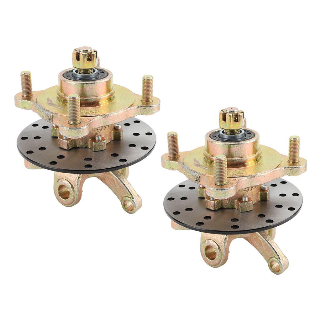 1 пара поворотных кулаков со ступицами колес и тормозными дисками для гольф-кара, картинга, квадроцикла, квадроцикла, мотовездехода