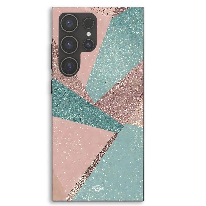 Coque smartphone - MANIACASE - Samsung Galaxy S23 Ultra - Silicone TPU - Texture abstraite vert/marron - Noir