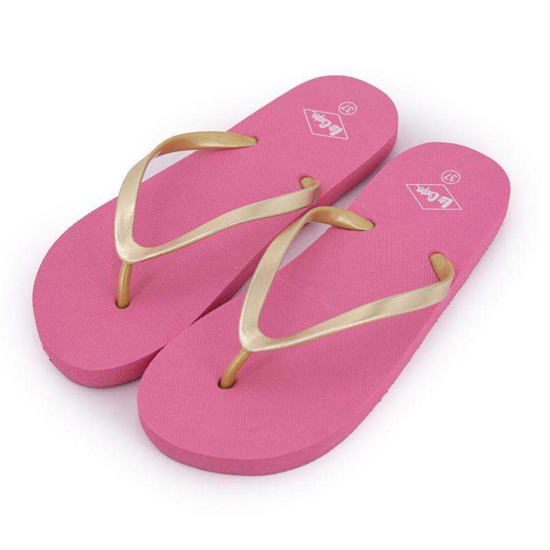 Женские шлепанцы цвета розита золотистый металлик LEE COOPER