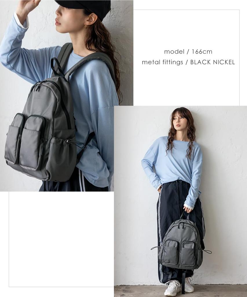 Depral 12 A4 Laptop Large Fits [Depral] Women's Backpack, Pockets, Compatible, Compartment, Water-Repellent Nylon, Lightweight, Capacity, Commuting,