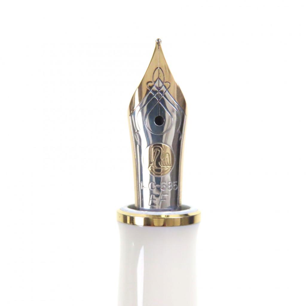 Excellent PERIKAN fountain pen Souverene M400 White tortoise 14K mens Used