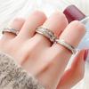 Sale Double Crystal Woman Fashion Ring Rose Gold Color Filled Titanium Steel Rings for Women Female Fine Jewelry