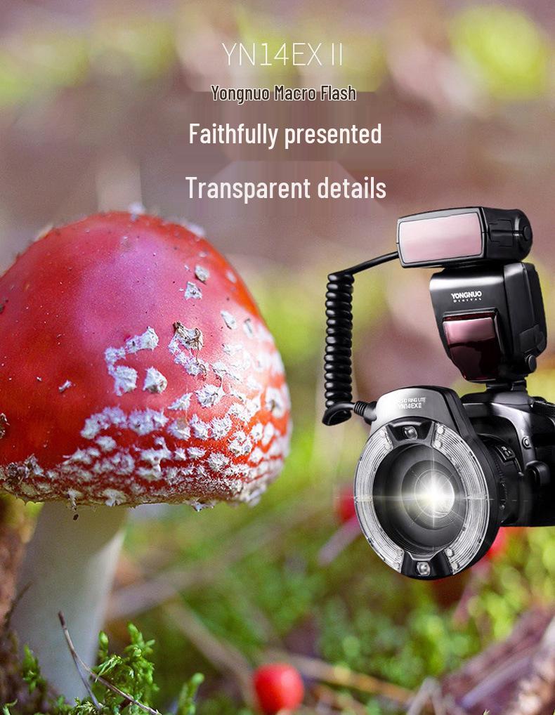 Yongnuo YN14EX II Кольцевая макро вспышка TTL для цифровых зеркальных камер Canon и беззеркальных камер Sony