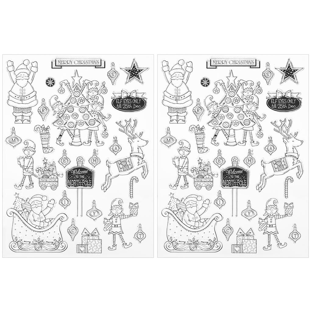 2 комплекта рождественских силиконовых прозрачных штампов для фотоальбомов открыток украшения ручной работы