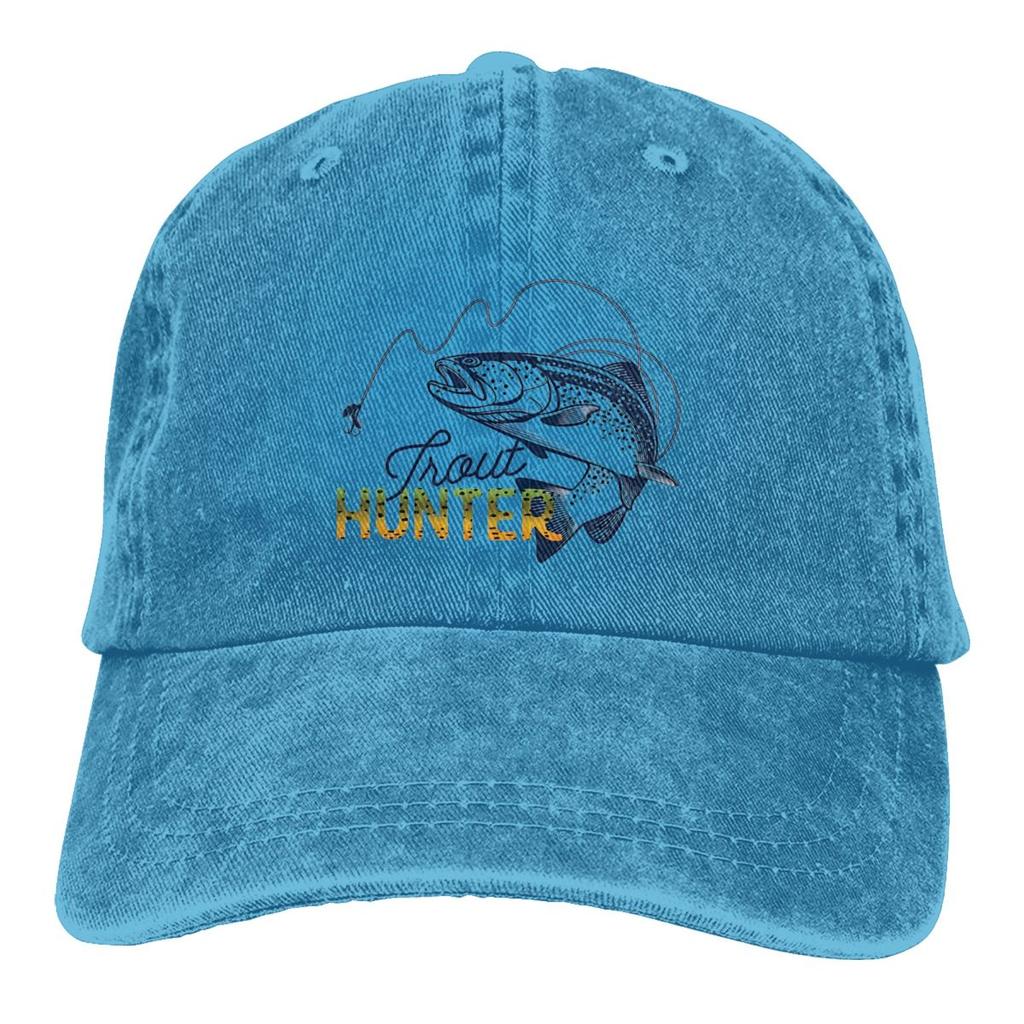 Fly Fishing Trout Rainbow Hunter Fishing Lover Retro Baseball Hat Cotton Sun Protaction Caps Unisex Casual Golf Hats