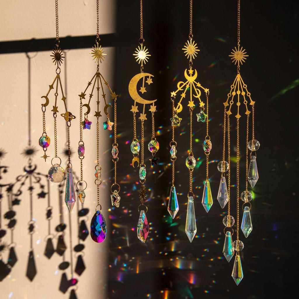 Galaxy Crystal Suncatcher Wind Chime - Rainbow Light Pendant Decoration