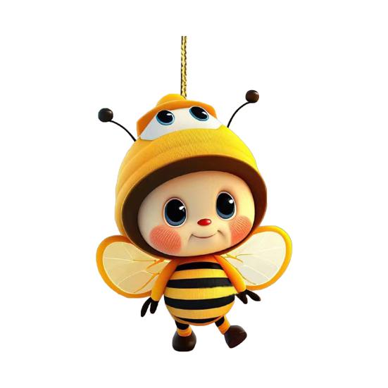 Подвесной орнамент в виде пчелы для автомобиля, акриловая пчела, праздничный декор, милый брелок для ключей в виде пчелы, сумка для салона автомобиля, подарок на ключ