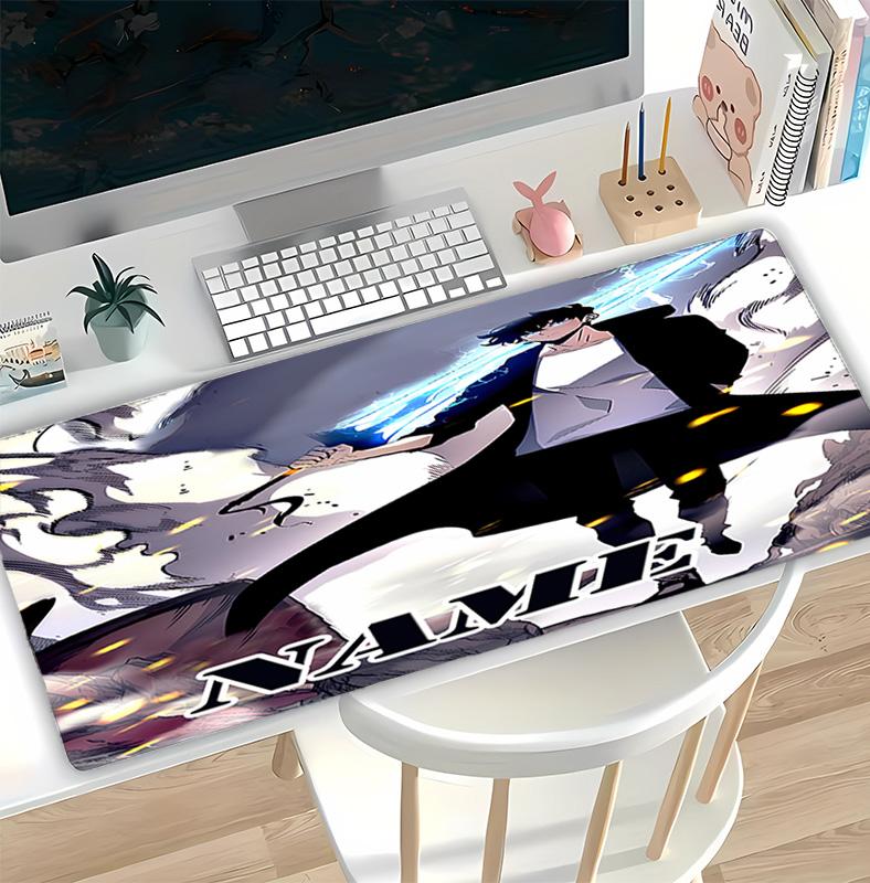 Customizable Name Solo Leveling Pattern Gaming Mouse Pad-Non Slip Rubber Base,Perfect Gamers,Esports,Ideal Gift Gaming Enthusiasts