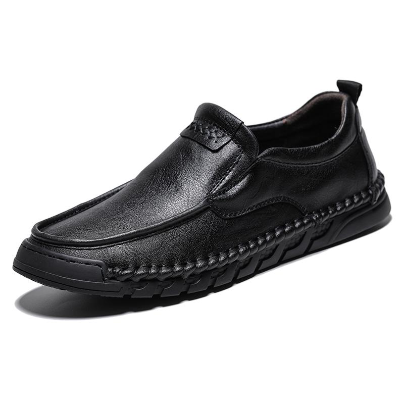 Fashion Genuine Leather Men's Loafers Non-Slip Slip On Walking Flats Breathable Outdoor Casual Shoes Male Work Office Driving Footwear