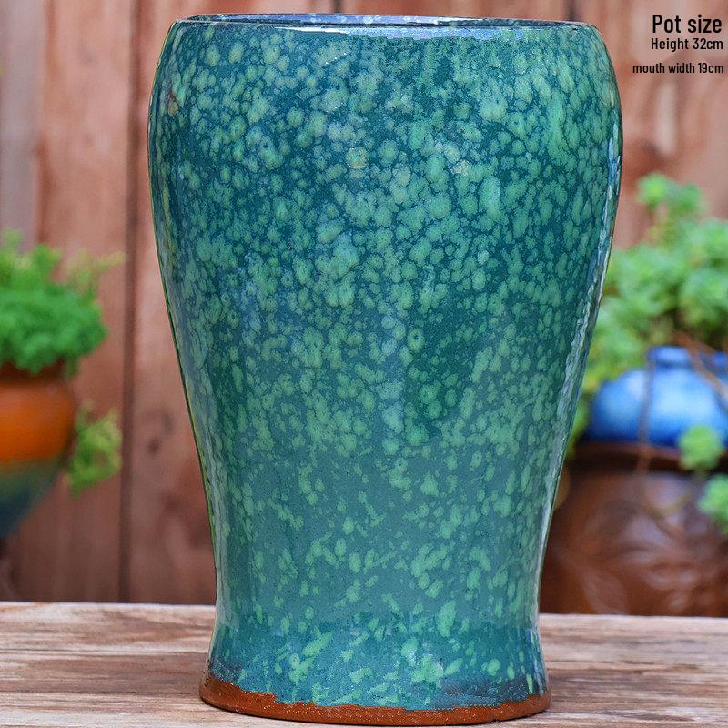 Большой Ручной Глиняный Керамический Цветочный Горшок – Дышащий Высокий Горшок для Суккулентов, Бугенвиллии, Стрелиции, Горшок из Фиолетовой Глины