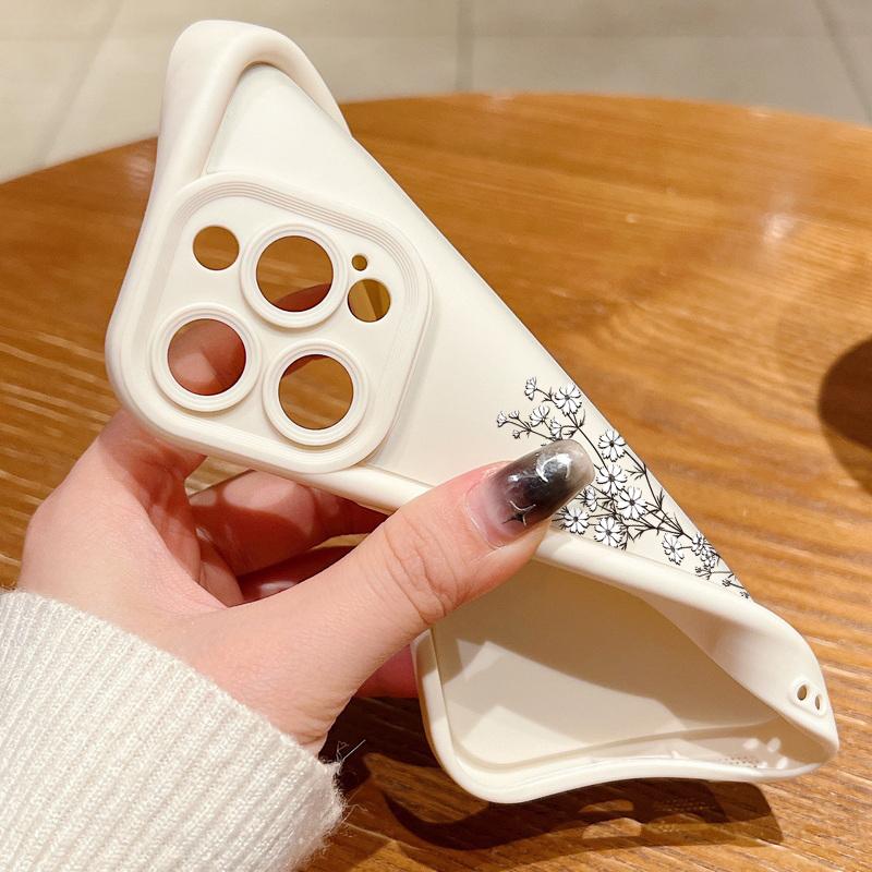 Candy Color Tpu Phone Case for iPhone 16 Pro 15 14 Plus 13 12 11 Pro Max Xs Xr 8 7 Shockproof Flower Pattern Soft Lens Protection Cover Funda