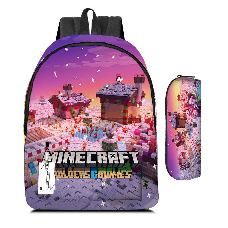 Школьная сумка Minecraft Детский рюкзак Рюкзак с мультяшными персонажами Пенал