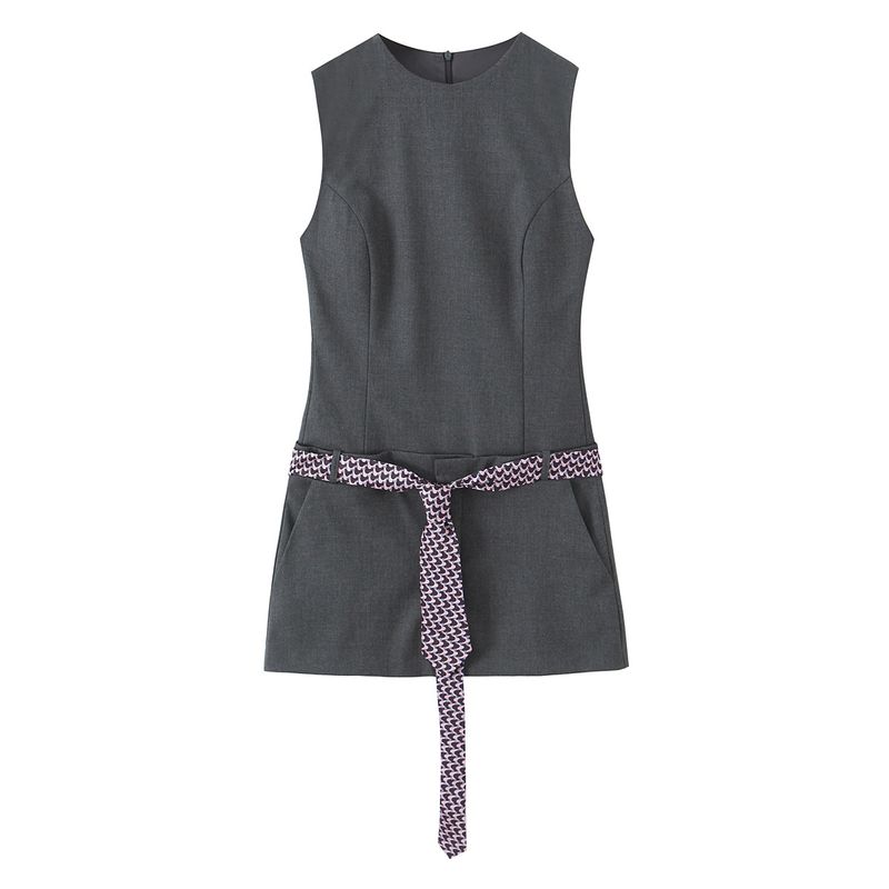 Za Autumn New Arrivals Women's Clothing Zr European and American Style Fashionable Belt Tie Short Dress 8910210 822