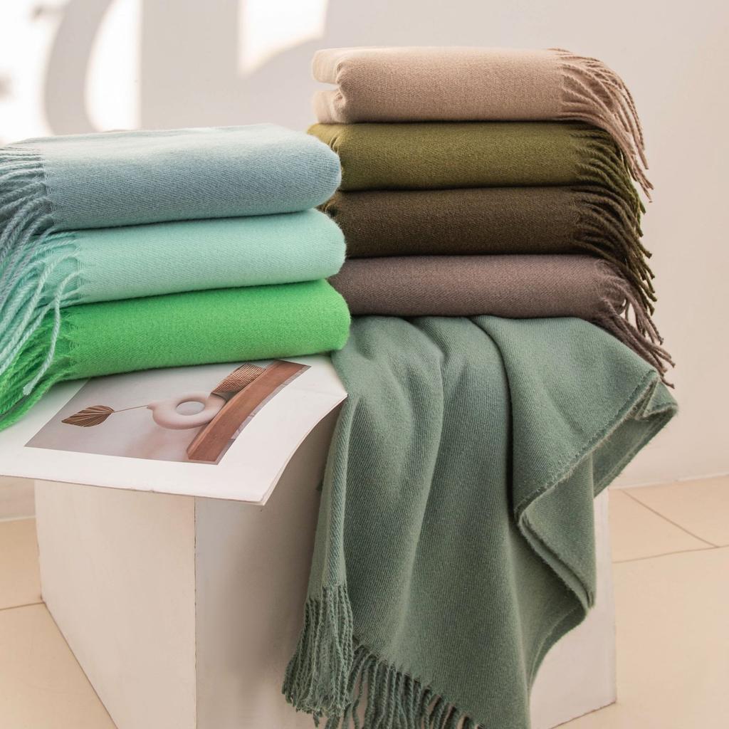 Cashmere Feel Solid Color Women's Imitation Cashmere Scarf Spring Atmosphere Korean Style Versatile Mid Length Shawl Scarf