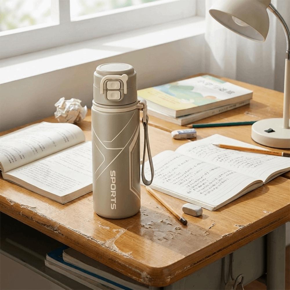 Stainless Steel Dual-Drinking Bottle Leak-proof Insulated Mug Creative Thermos Cup Students