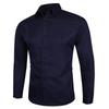 Мужская однотонная рубашка большого размера с длинным рукавом в стиле business casual