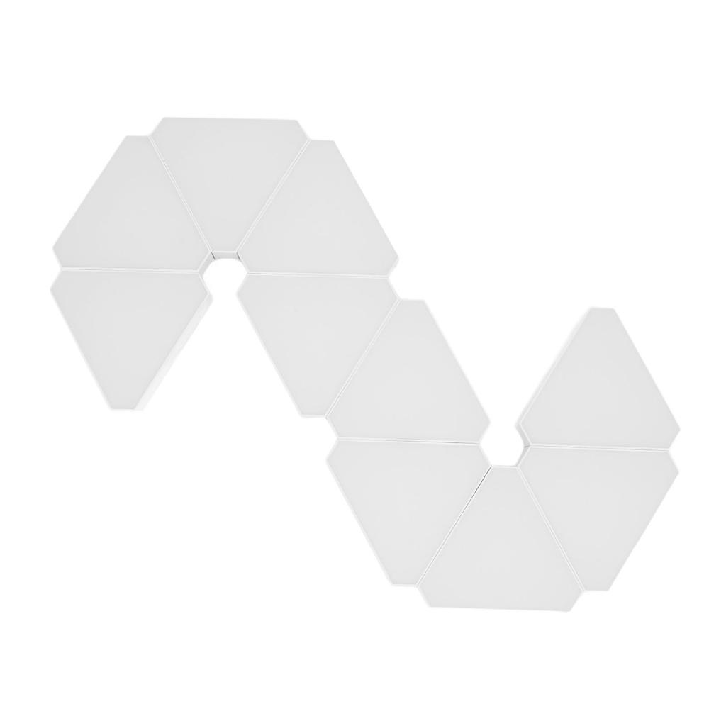 10 комплектов светодиодных панелей RGB с треугольным соединением, декоративная лампа, синхронизация музыки через приложение BT и пульт дистанционного управления