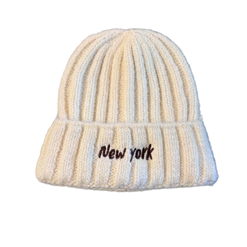 Lettering York New Knitted Hat With Windproof Warmth For Casual Gift Fashion