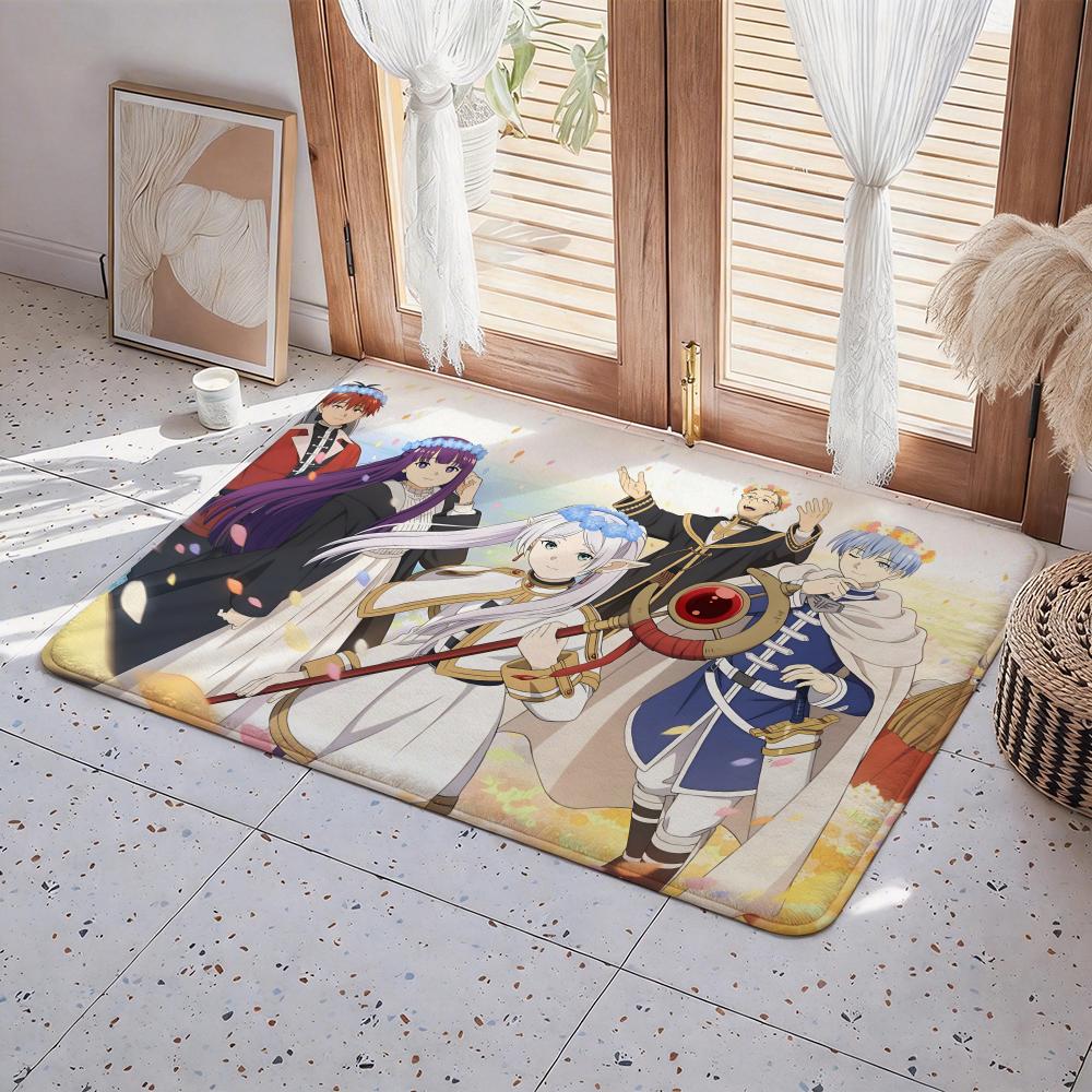 Anime Frieren: Beyond Journey's End Floor Mat Eco Flannel Doormat Non Slip Odorless Indoor Floor Rug Soft Short Plush Home Mat