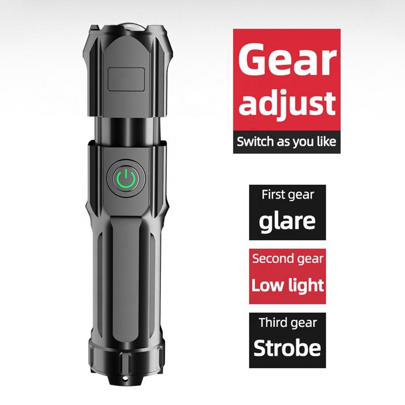 500 Lumens Long Distance Rechargeable Torch Mini Bright Multifunction Solar Led