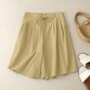 ZANZEA Women Casual Elastic Waist Solid Color Loose Short Pants