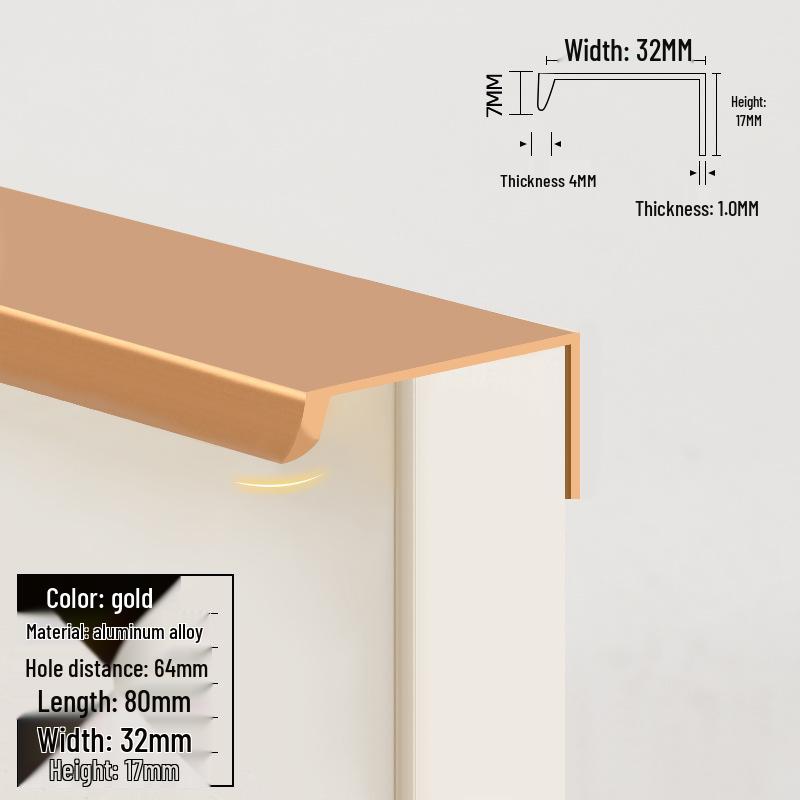 Concealed Edge-Banding Cabinet Door and Drawer Handle