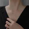 Fashion Hollow Love Heart Pendant Necklace for Women Creative Geometric Clavicle Chain Necklaces Party Zircon Gift