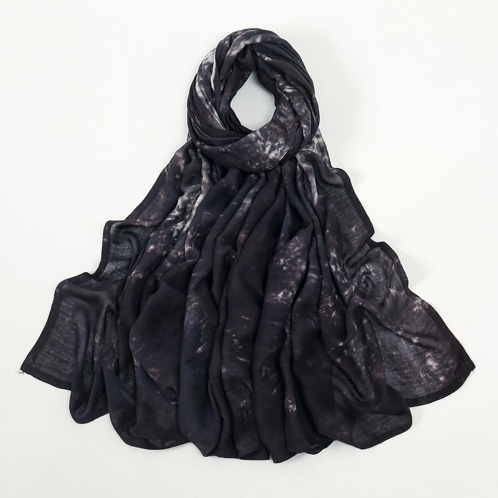 Tie-dye Rayon Cotton Hijab Scarf Woman Muslim Hijabs Shawls Ladies Fashion Wraps Ethnic Islam Turban Female Headscarf Scarves