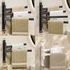 Wall Mount Rotating Towel Rack Hanger Holder Towel Bar Useful Bathroom Shelf