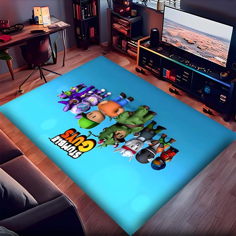 Stumble Guys Polyester Carpet, Soft Indoor Mat for Office Chair, Living Room, Computer Desk - Decorative Home Office Rug Design