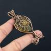 Thanksgiving Ammonite Gemstone Pure Copper Wire Wrapped Handmade Pendant Jewelry