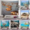 Cute Turtle Tapestry Underwater World Background Wall Art Decoration Wall Hanging Bedroom Dormitory Room Home Decoration