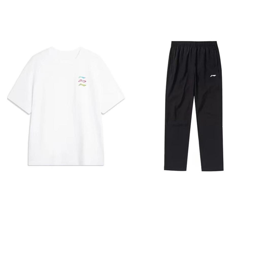 Li Ning Casual Sportswear Men's Crew Neck Moderate AHSU709-4+AYKT413-1