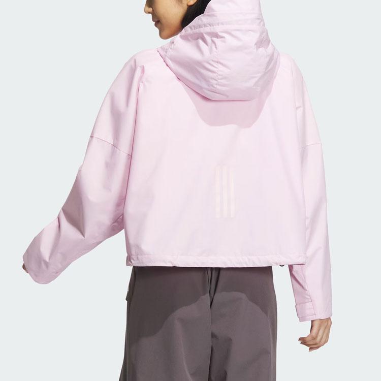 Adidas Куртка City Escape Woven с монохромным логотипом, женские куртки, прозрачно-розовые JE8590