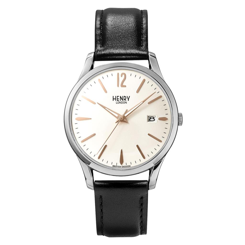Henry London Универсальные часы Canonbury HL39-S-0413-BLK, Белый циферблат, Кварцевые, Водонепроницаемые, Нержавеющая сталь