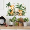 Cartoon Animal and Tropical Plant Background Decorative Wall Stickers for The Living Room and Dining Room