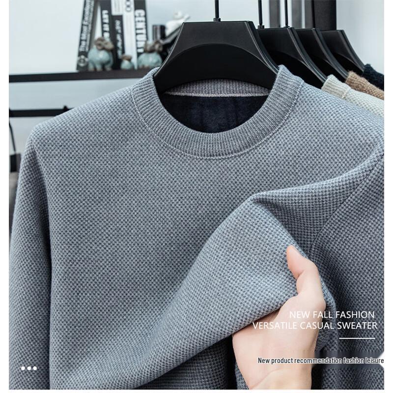 Мужской зимний свитер крупной вязки на флисовой подкладке Romon WLX222