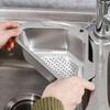 Stainless Steel Drain Basket Triangular Kitchen Sink Rack Self Adhesive Wash Basin Sink Filter Bowl with Hook Fruit Container