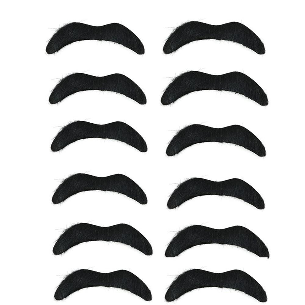 12 шт./Карточка Черная короткая плюшевая накладная борода Хэллоуин Маскарадный бал Борода