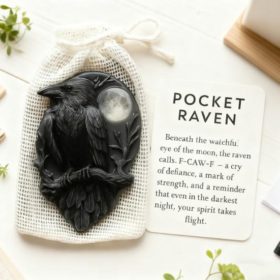 Animal Pocket Hug with Positive Card Emotional Support Love Heart Wolf Turtle Owl Rabbit Crow Pocket Token Decoration Inspirational Encouragement Gift